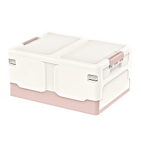 Ящик пластиковый складной белый, дно розовое, 480х360х240 мм в Нижнекамске Ящик пластиковый складной белый, дно розовое, 480х360х240 мм в Нижнекамске