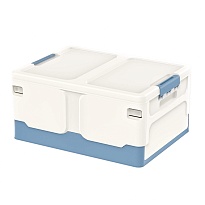 Ящик пластиковый складной белый, дно синее, 480х360х240 мм в Нижнекамске
