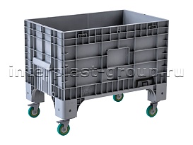 Контейнер iBox сплошной на колесах серый в Нижнекамске