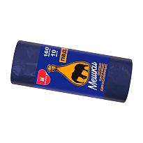 Мешки для мусора 160 л, синие, рулон 10 шт., ПВД, 35 мкм, 1100х900 мм, Уфа Пак, МВ1755 (МВ 160-10ср) в Нижнекамске