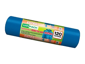 Мешки для мусора 120 л, синие, в рулоне 10 шт., ПНД, 14 мкм, 1100х700 мм, EXTRA, ex1201802 в Нижнекамске Мешки для мусора 120 л, синие, в рулоне 10 шт., ПНД, 14 мкм, 1100х700 мм, EXTRA, ex1201802 в Нижнекамске