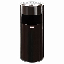 Урна с пепельницей 27 л, нержавеющая сталь, черная, LAIMA PROFESSIONAL в Нижнекамске