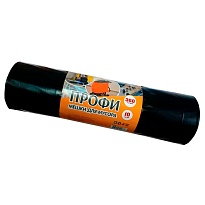 Мешки для мусора 360 л, черные, в рулоне 10 шт., ПВД 65 мкм, 1400х1100 мм, Концепция Быта Профи, 603736 в Нижнекамске