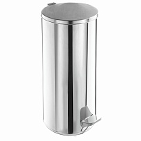 Урна для мусора с педалью, усиленное, Титан, 50 л, кольцо под мешок, нержавеющая сталь, хром в Нижнекамске