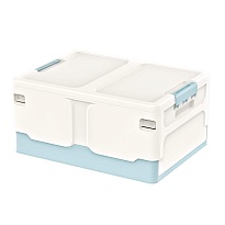 Ящик пластиковый складной белый, дно голубое, 480х360х240 мм в Нижнекамске
