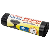 Мешки для мусора 160 л, черные, в рулоне 10 шт., ПВД, 30 мкм, 1200х900 мм, LAIMA ULTRA, 607694 в Нижнекамске