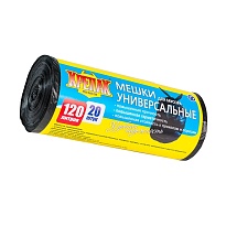 Мешки для мусора 120 л, черные, в рулоне 20 шт., ПНД, 15 мкм, 1100х700 мм, Крепак, 4607075710207 в Нижнекамске Мешки для мусора 120 л, черные, в рулоне 20 шт., ПНД, 15 мкм, 1100х700 мм, Крепак, 4607075710207 в Нижнекамске