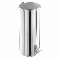 Ведро для мусора с педалью, усиленное, Титан, 30 л, кольцо под мешок, нержавеющая сталь, хром в Нижнекамске