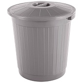 Мусорный бак с крышкой 70 л серый