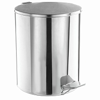 Ведро для мусора с педалью, усиленное, ТИТАН, 7 л, кольцо под мешок, нержавеющая сталь, хром в Нижнекамске