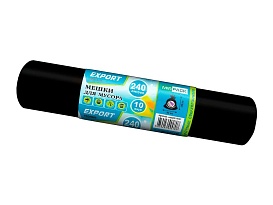 Мешки для мусора 240 л, черные, в рулоне 10 шт., ПВД 80 мкм, 1300х930 мм, EXPORT, exp 24010167 в Нижнекамске Мешки для мусора 240 л, черные, в рулоне 10 шт., ПВД 80 мкм, 1300х930 мм, EXPORT, exp 24010167 в Нижнекамске
