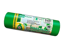 Мешки для мусора 240 л, ароматизированные, зеленые, в рулоне 10 шт., ПВД 45 мкм, 1300х930 мм, PREMIUM+, 240108301 в Нижнекамске Мешки для мусора 240 л, ароматизированные, зеленые, в рулоне 10 шт., ПВД 45 мкм, 1300х930 мм, PREMIUM+, 240108301 в Нижнекамске