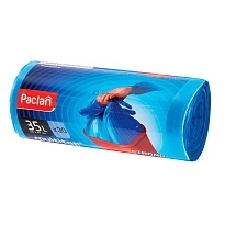 Мешки для мусора 35 л, с ушками, синие, в рулоне 30 шт., ПНД, 10,5 мкм, 640х500 мм, PACLAN Multitop, 600819 в Нижнекамске