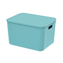 Ящик пластиковый вкладываемый бирюзовый 410х305х245 мм в Нижнекамске Ящик пластиковый вкладываемый бирюзовый 410х305х245 мм в Нижнекамске