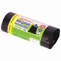Мешки для мусора 30 л, черные, в рулоне 30 шт., ПНД, 7 мкм, 550х480 мм, Любаша, 608089 в Нижнекамске Мешки для мусора 30 л, черные, в рулоне 30 шт., ПНД, 7 мкм, 550х480 мм, Любаша, 608089 в Нижнекамске