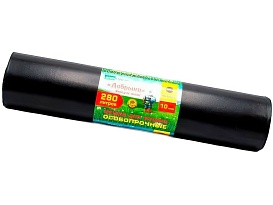 Мешки для мусора 280 л, ароматизированные, черные, в рулоне 10 шт., ПВД 110 мкм, 1400х930 мм, Добрыня, Dob28010black в Нижнекамске