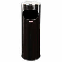 Урна с пепельницей 18 литров, нержавеющая сталь, черная, LAIMA PROFESSIONAL в Нижнекамске