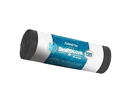 Мешки для мусора 120 л, черные, в рулоне 10 шт., ПНД, 14 мкм, 1100х700 мм, SIBIRSKAYA, 101-008 S в Нижнекамске