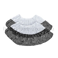 Бахилы бело-черные 1000 шт (500 пар), 48 мкм, двойная подошва, с одной резинкой, Эконом+ в Нижнекамске Бахилы бело-черные 1000 шт (500 пар), 48 мкм, двойная подошва, с одной резинкой, Эконом+ в Нижнекамске