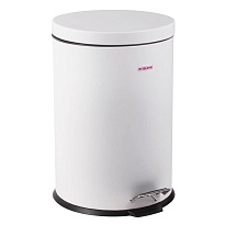 Ведро-контейнер для мусора (урна) с педалью LAIMA Classic, 12 л, белое, глянцевое, металл, со съемным внутренним ведром в Нижнекамске