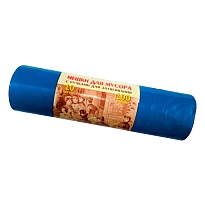 Мешки для мусора 100 л, с завязками, синие, в рулоне 10 шт., ПВД, 40 мкм, 840х670 мм, Концепция Быта Vitalux, 604933 в Нижнекамске