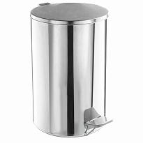 Ведро для мусора с педалью, усиленное, ТИТАН, 10 л, кольцо под мешок, нержавеющая сталь, хром в Нижнекамске